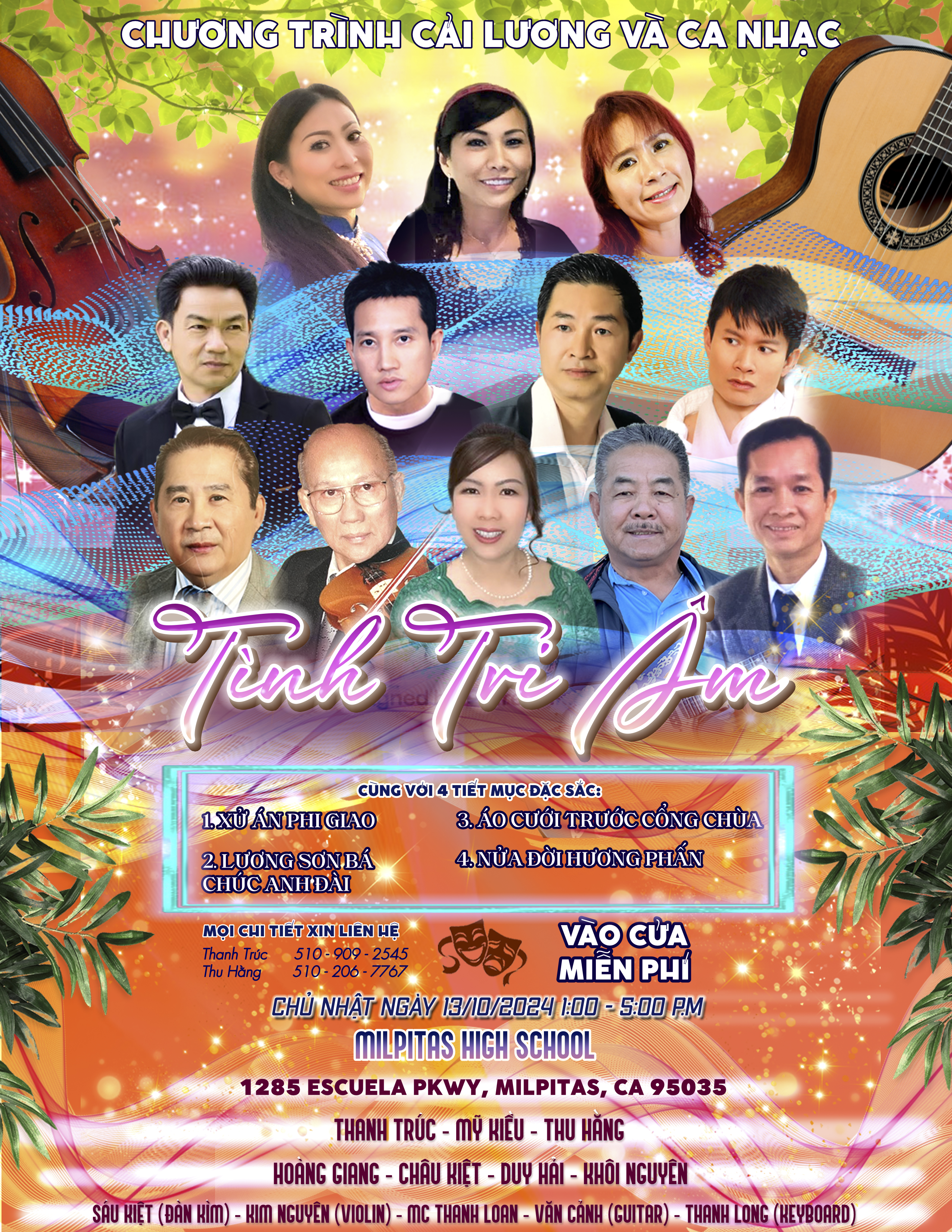 Poster for Chương Trình Cải Lương Và Ca Nhạc at Milpitas High School on October 13, 2024